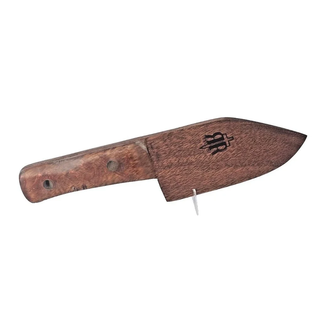 Exotic African Red Wood Handmade Fixed Blade Knife Handcrafted Curved Palm Swell